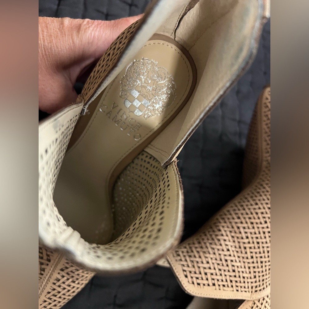Vince Camuto Tan Woven Ankle Boots - Picture 11 of 12
